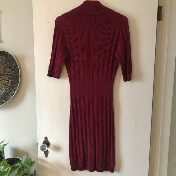 BCBG Merlot Bodycon V-Neck Sweater Dress, Size M - Picture 8 of 8